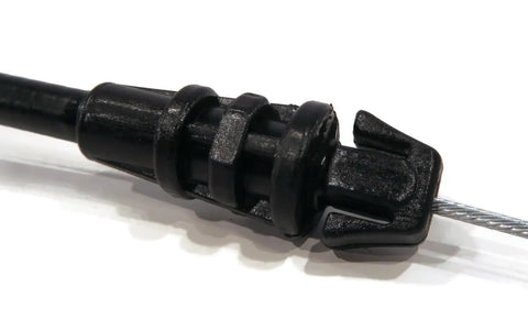 Close-up of black connector on Engine Control Cable for 2008 Troy-Bilt Lawn Tractors 11A-436M011 11A-436M066 11A-436N211 Replacement