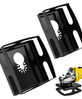 Heavy Duty Stainless Steel Drywall Outlet Box Cutter Blades 2 Pack Oscillating Tool Blades for Electrical Boxes One Step Wood and Drywall Cut Compatible With Dewalt 20V and Milwaukee M18, shown with serrated edges and cutout design