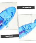 Close-up of blue plastic Submarine RC Drone Buoyancy Demo Toy for kids showing detailed body design with installation notes.