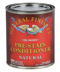 Oil Based Pre Stain Wood Conditioner One Quart in red can, suitable for uniform stain coverage on softwoods.