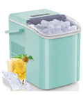Countertop Ice Maker With Plug And Play Setup That Chills Drinks Fast Self Cleaning Mechanism delivers bullet ice with a drink.
