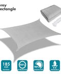 Curved Sun Shade Sail 20x26 Grey Outdoor Canopy For Patio Garden Backyard UV Blocking Permeable 185 GSM HDPE Heavy Duty Shade Cloth