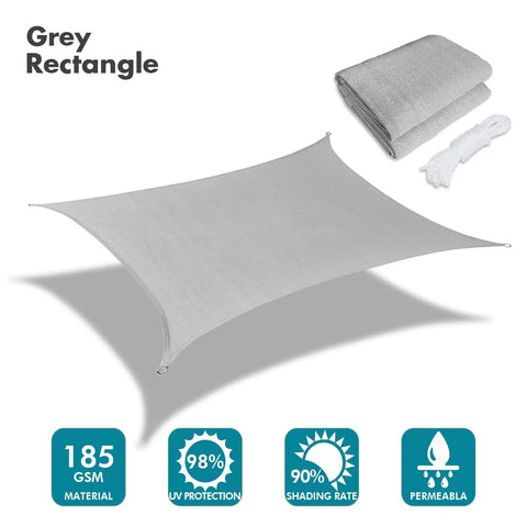 Curved Sun Shade Sail 20x26 Grey Outdoor Canopy For Patio Garden Backyard UV Blocking Permeable 185 GSM HDPE Heavy Duty Shade Cloth