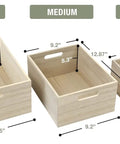 Three Piece Unfinished Wood Crates Organizer Bins For Pantry Closet And Arts Crafts Storage sizes comparison chart
