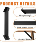 Heavy Duty 45 Degree Angle Corner Brackets For Wood Structures And Outdoor Projects With Rust Resistant Carbon Steel Black Powder Coat