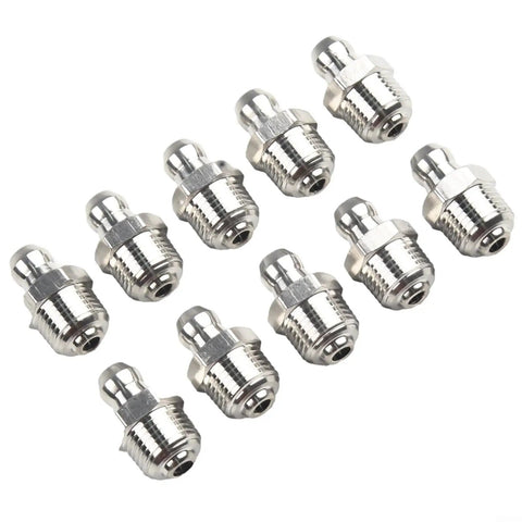 Heavy Duty 201 Stainless Steel Straight Hydraulic Grease Fittings With Exact M10 X 1mm Thread Fits Auto Truck And Machinery Rust Resistant Leaking Proof Built To Last Through Industrial Jobs Saving Money And Keeping Your Equipment Safe And Works Great., 10-pack view