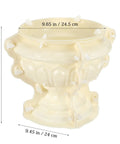 Durable Concrete Planter Mold 9.65 By 10.2 Inches, Reusable Cement Pot Mold for DIY garden decor, beige thick plastic mold