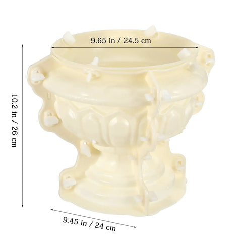 Durable Concrete Planter Mold 9.65 By 10.2 Inches, Reusable Cement Pot Mold for DIY garden decor, beige thick plastic mold