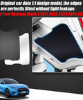 Blazeray sunshade for Ford Mustang Mach-E (2021–2025), foldable black glass-roof shade, installed interior view.