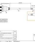 Technical drawing of Rugged IP67 USB 3.0 A Male To Female Bulkhead Panel Mount Extension Cable 0.3M Waterproof Cap 5Gbps