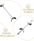 Pack Of Ten Heavy Duty Galvanized Steel Countertop Joint Connector Bolts showing adjustable clamping for cabinets and counters.