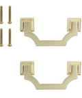 Gold Cabinet Pulls 2 Pack, 2.5 Inch Hole Center Solid Zinc Alloy Drawer Handles with screws, anti tarnish, rust proof