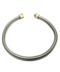 24 Inch Stainless Steel Bellow Propane Hose For RV Low Pressure Fireplace Extension With 3/8 Inch Female Flare Nuts And Brass Swivel Fittings