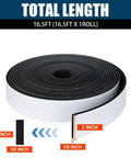 2 In X 1 8 Inch Thick Foam Weather Stripping Tape Single Sided Adhesive Seal in a roll, showing dimensions for sealing gaps.