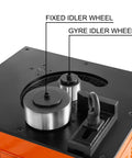 Heavy Duty Hydraulic Electric Rebar Bender With Foot Pedal Control And Pure Copper Motor showing fixed and gyre idler wheels for efficient steel bending.