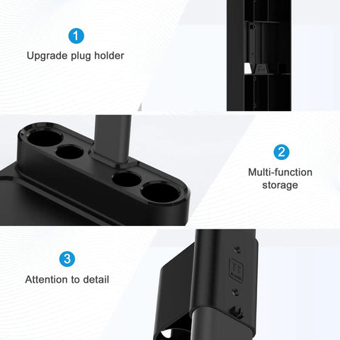 Dyson Vacuum Stand Wall Mount Docking Holder With 6 To 8 Accessory Storage Slots Heavy Duty Aluminum Bracket detail views