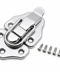 Heavy Duty Toggle Catch Lock Metal Hasp Latch Clasp For Chest Box Gift Bag Suitcase Furniture Hardware DIY With Screws Secure Buckle Strong Build Quality 70x40mm Package silver metal latch with screws