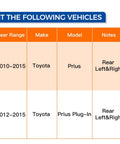 Fitment chart for Rear Wheel Bearing And Hub Assembly 512505 For Toyota Prius 2010-2015 and Prius Plug-In 2012-2015