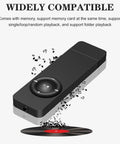 Compact Portable MP3 Player with Lanyard, Expandable Memory Up To 32GB, Rechargeable Battery, Supports MP3 And WMA Playback, Black