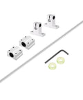 8mm By 350mm Linear Motion Rod Shaft Guide Kit With 2 SC8UU Ball Bearings And 2 SK8 Aluminum Rail Supports Chrome Plated Rails