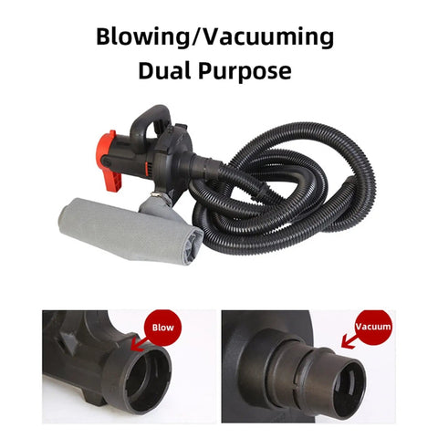 Heavy Lifting Dust Collector Blower And Vacuum Two In One System With Six Speed Controls And A Gutsy 1200W Copper Motor Engine for dual purpose blowing and vacuuming.