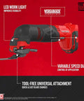 Cordless Oscillating Tool V20 System Tool Only With Variable Speed 8K To 18K OPM Tool Free Quick Change Universal Attachment