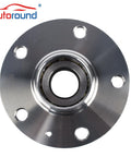 Front view of Beefy Rear Wheel Bearing And Hub Assembly 512336 for Audi A3 2006 to 2020 and VW Beetle Golf GTI Jetta Rabbit 5 Lug Non ABS