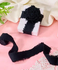 Polycotton Denim Fringe Ribbon 1 Inch Wide Raw Edged 4 Yards Pack For DIY Jewelry Winter Crafts Garment Accessories Gift Wrap