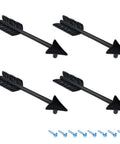 Set Of 4 Black Zinc Alloy Arrow Cabinet Handles With Rust And Corrosion Resistant Finish, 96mm Center To Center Mount, screws included.