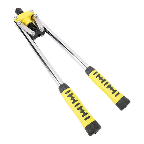 Rock Solid Double Handle Rivnut Tool Kit Made With Heavy Duty Alloy Steel for Tough Jobs And Durable Performance In Auto Repair, Bike Works, And Home DIY Projects Using Ergonomic Grip For Effortless Handling Everywhere. Double-handle alloy steel rivnut tool with yellow grips