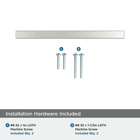 Polished Chrome Cabinet Pull For Contemporary Cabinets And Drawers Cyprus Style Furniture Hardware with included screws