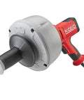 Heavy Duty Manual Feed Drain Cleaner With 5/16 Inch Inner Core Cable And Roll Up Inner Drum, ergonomic handle and power cord.
