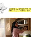 Top Shelf Quarter Inch Plastic Shelf Pegs Twenty Pack supporting shelf in kitchen cabinet, clear ABS pegs holding pots securely.