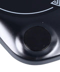 Fast Heating Electric Mug Warmer Featuring Four Adjustable Heat Settings And Smart Auto Shutoff control button close-up on sleek surface.