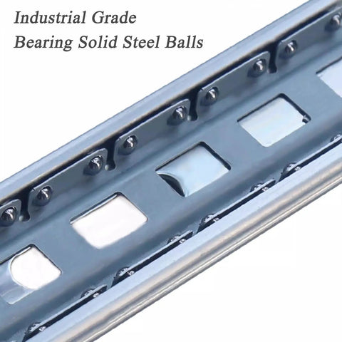Industrial Grade Full Extension Drawer Slides 10 to 48 Inches Side Mount Metal Rails With Ball Bearing Steel 51mm