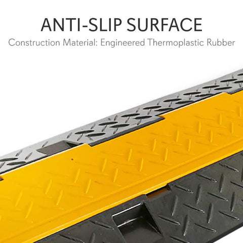 Heavy Duty Cable Protector Ramp Cover With Flip Open Top For Indoor Outdoor Use 4 Channel Cord Protection Waterproof Holds Up To 33000lbs Per Ramp