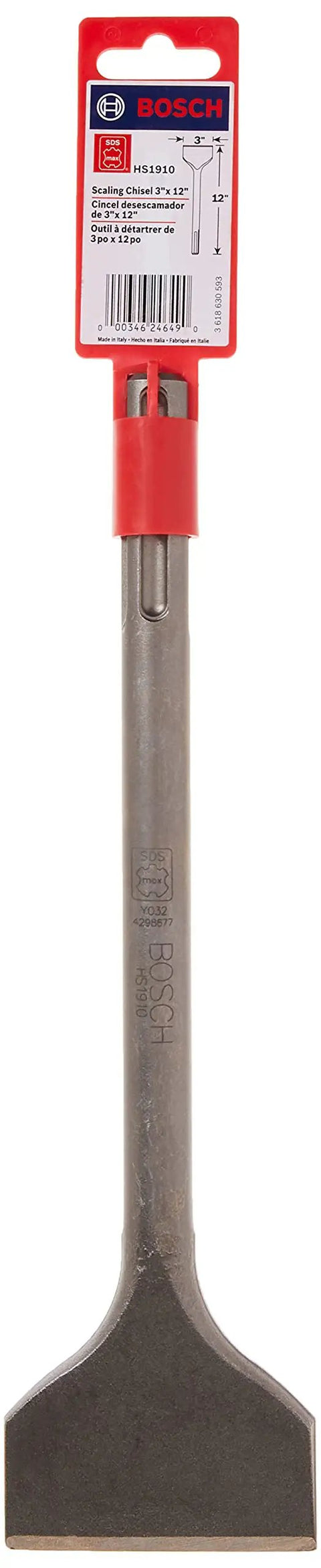 Beefy Scaling Chisel HS1910 3 Inch By 12 Inch SDS Max Wide Chisel Design For Tile Mortar Glazing Compounds Light Chipping And Masonry Removal