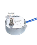 Go-To Small Synchronous Motor 100-127V AC 30-36 RPM Gear Motor 4W with dimensions indicated on shaft