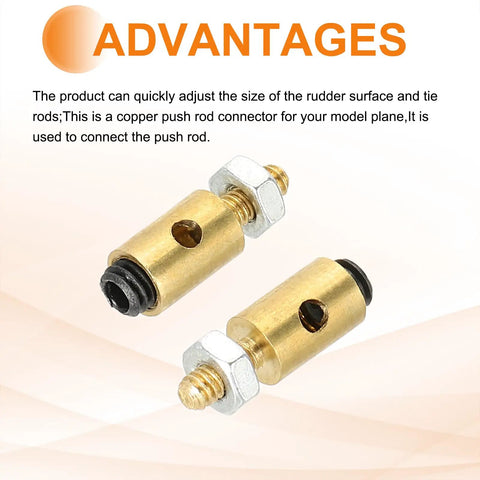 24 Pack Linkage Stoppers For RC Planes And Cars Adjustable Push Rods in gold copper finish with nuts and screws