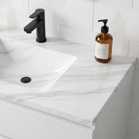 Waterproof Peel And Stick Wallpaper With True Marble Grain For Kitchen Backsplash And Cabinet Makeover Quick Install Oil Resistant Wall Film on countertop with sink and soap dispenser.