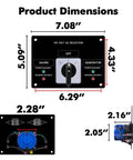 AC Rotary Selector Switch Panel for Boats and Yachts 120V 30A Marine Shore Power Transfer Switch dimensions diagram