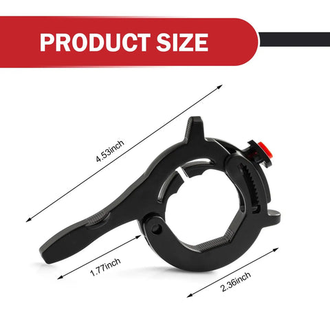 Universal Motorcycle Throttle Lock Cruise Speed Handlebar Accelerator With One Click Release No Sweat Install, 4.53 inch size, black ABS material.
