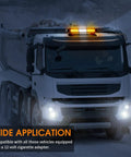 Truck with Double Sided 30 LED Strobe Light Bar With Ultra Bright Amber And White Emergency Beacon Magnetic Roof Mount