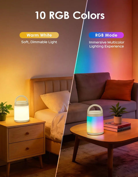 Colorful Baby Night Light For Nursery And Kids Room With 10 Colors And 8 Dimmable Levels, Remote And Touch Control in warm and RGB mode