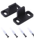 Barn Door Floor Guide Matte Black Metal Floor Mounted Bottom Guide Hardware Adjustable For Sliding Doors Two Pack Durable Carbon Steel With Powder Coated Finish Works With Grooved And Non Grooved Doors