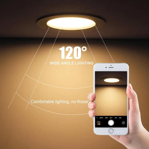 20 Pack LED Recessed Downlights For Ceiling Retrofit Featuring Cold White Illumination And Hassle Free Setup displaying 120° wide angle ceiling light.