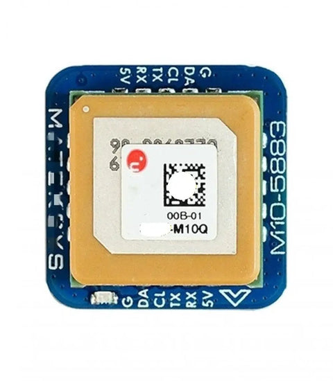 Pro Grade GNSS GPS Module For SAM M10Q And Compass M10Q-5883 Ultra Lightweight Flight Sensor, top view of square module