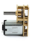 Side view of DC 6V 300RPM Micro Gearbox Motor with Metal Reducer, Tiny High Torque Gear Drive for DIY RC Hobby, 3mm Shaft, 10mm Housing.