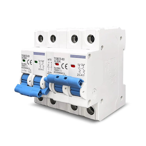 2P DC Dual Power Manual Transfer Switch MCB For PV System 40A Heavy Duty Miniature Circuit Breaker With Overload And Short Circuit Protection