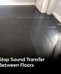 Pro Grade Top Tier Heavy Duty Four Layer Sound Dampening Foam Roll For Hardwood Floors Blocks Impact Noise And Reduces Room Echo No Sweat Chill Vibes Upgrade installed on flooring.
